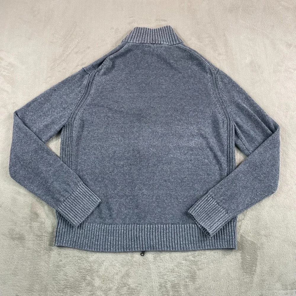 Banana Republic‎ 100% Linen Jacket Men XL Blue Knit Mock Neck Casual Preppy